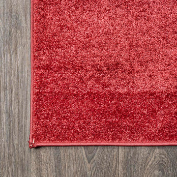Haze Solid Low-pile Area Rug Red